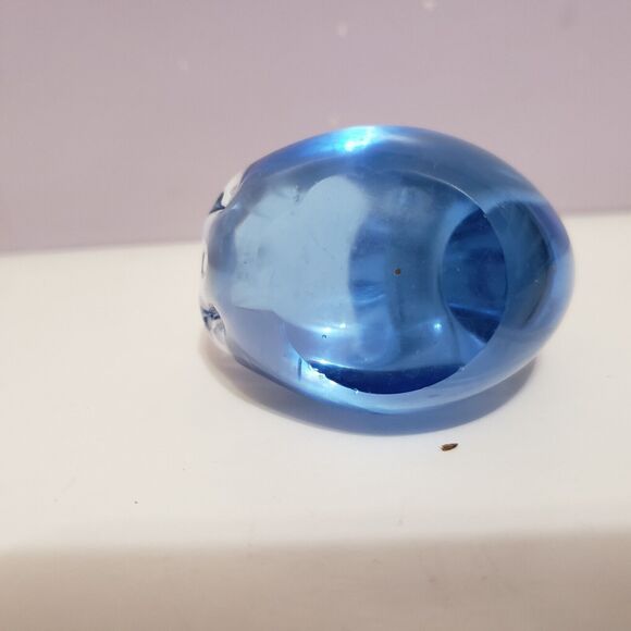 Duck Art Glass Blue /Clear Figurine Paperweight Home Office Decor 3"×2.25" - Picture 5 of 9